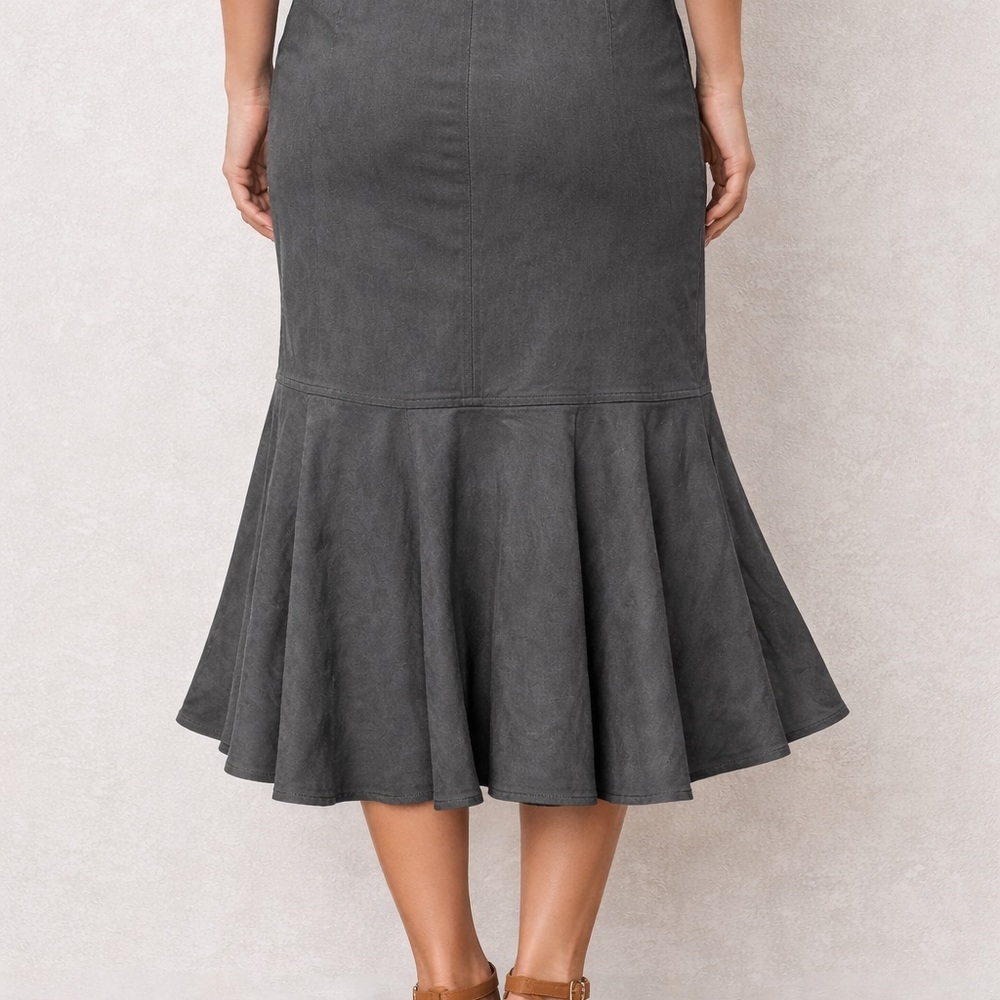 Elegant Gray Women's Skirt - Picture 4 of 6